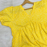 Feeding Frock Alia Cut, Free Size, Ankle Length, Tie-Up, Puff Sleeve Sleepwear in Softest Cotton Fabric (Bra Size 34"-38" | 50”-52″ length)